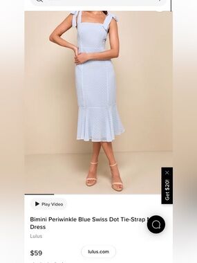 Lulu’s Blue Dot Tie-Shoulder Slip Dress